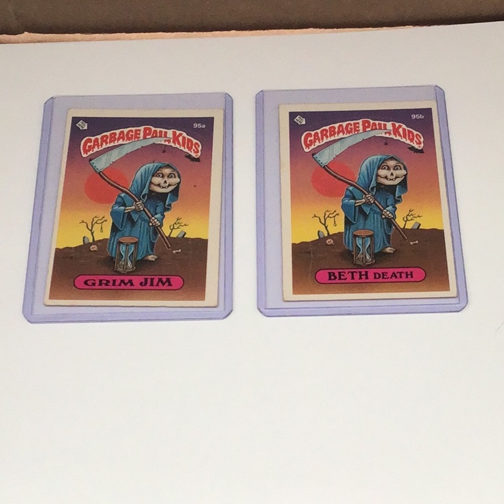Garbage Pail Kids  GRIM JIM 95a. and  BETH DEATH  95b